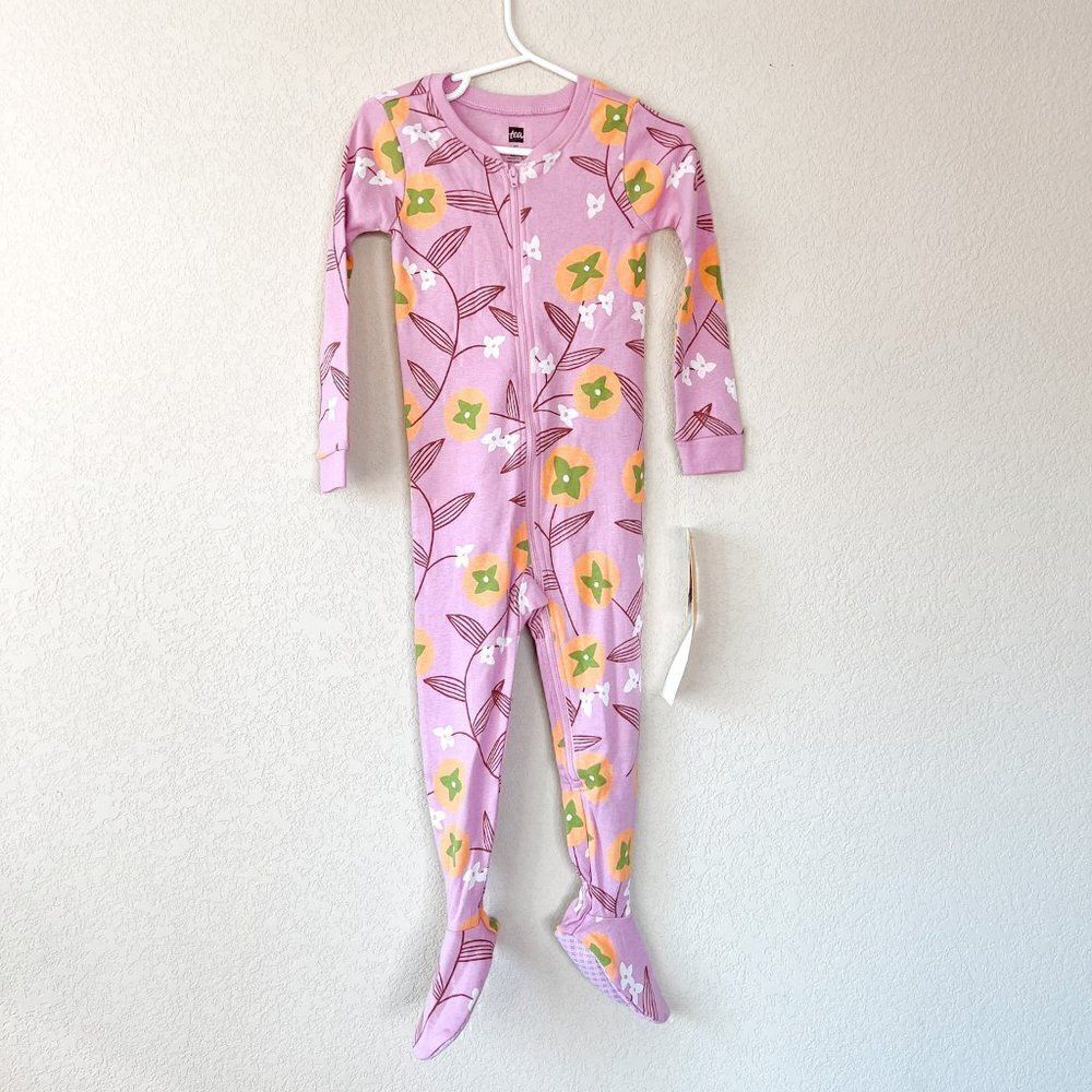 NWT! Tea Collection Winding Persimmon Footed Pajama, Size 2T
